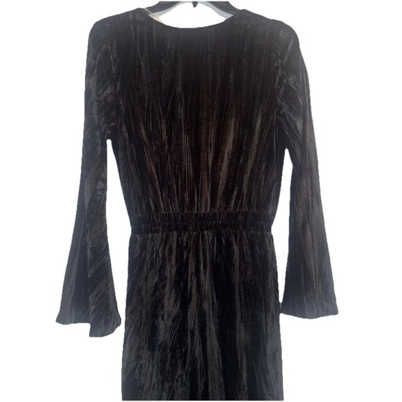 A New Day Women's Black Velour Bell Long Sleeve Jumpsuit Sz XS NEW Party - Picture 9 of 16